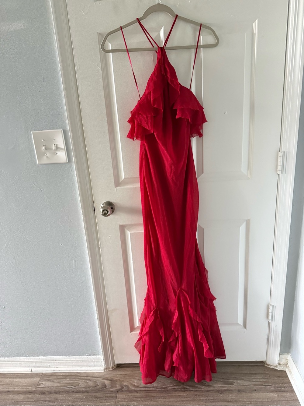ASOS Red Ruffled Halter Maxi Dress - Picture 6 of 9